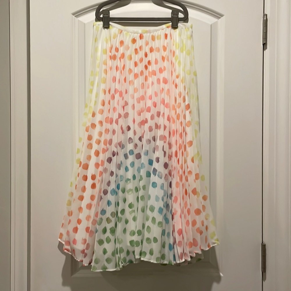 Rachel Parcell pleated polka dot midi skirt